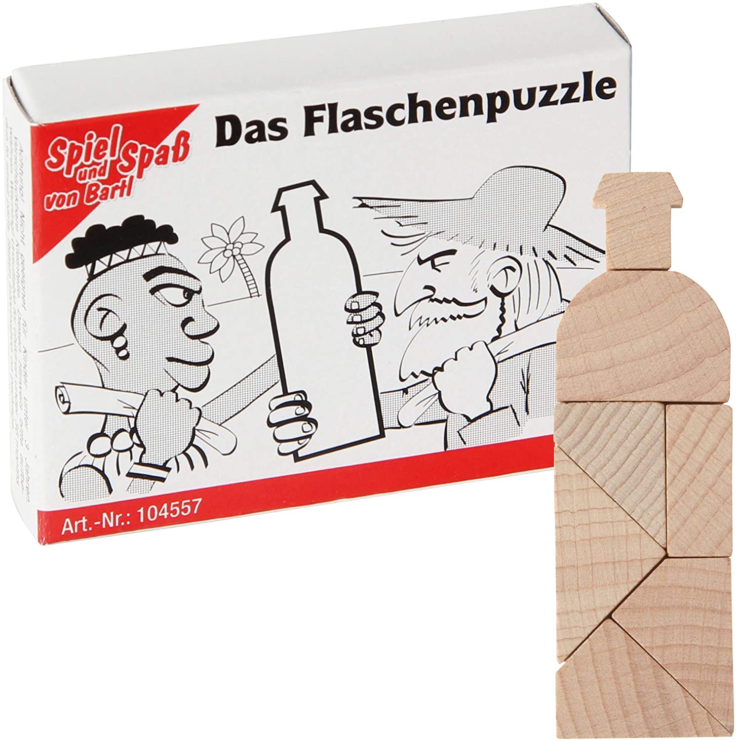 Mini-Holzpuzzle Das Flaschenpuzzle