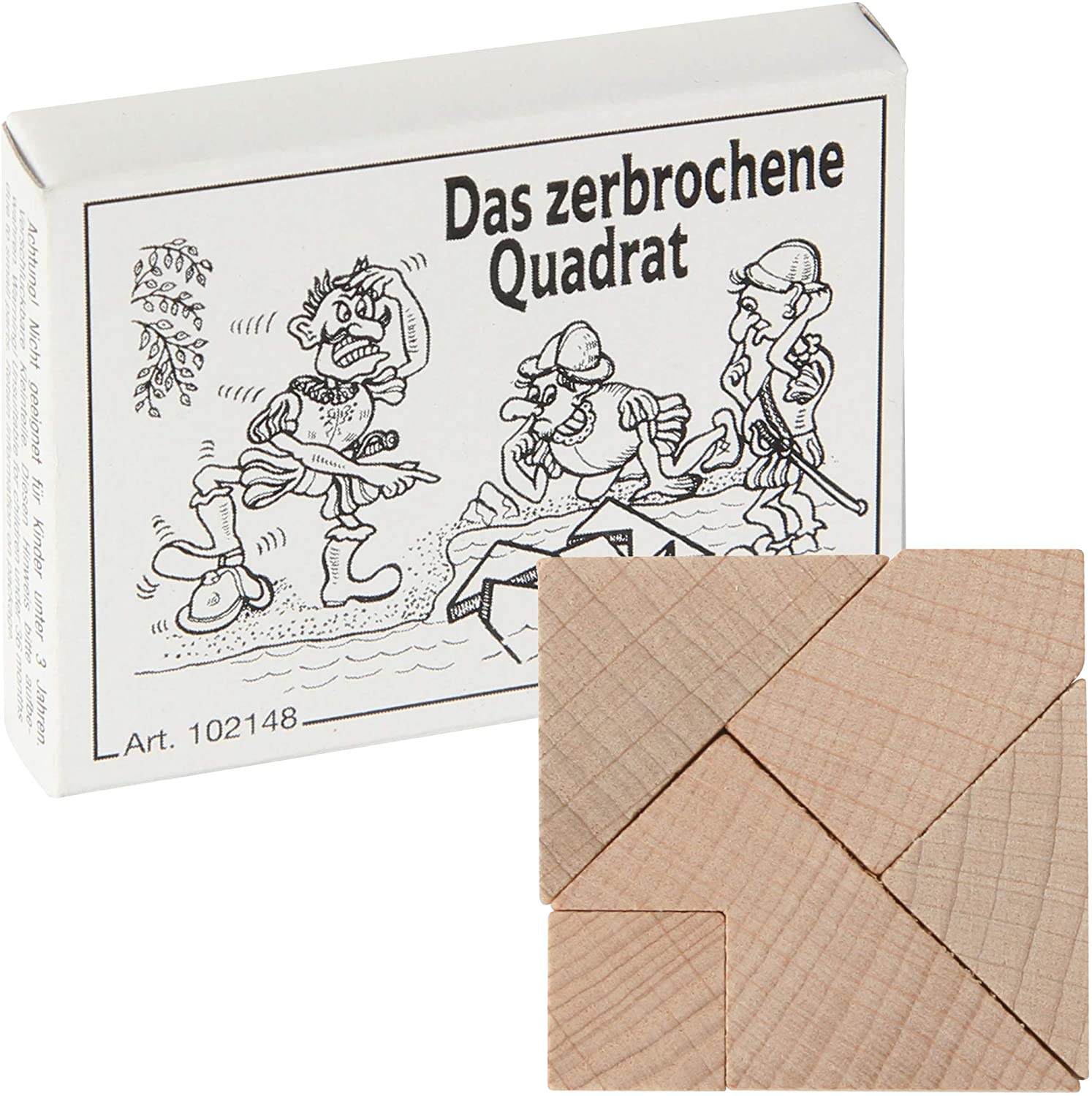 Mini-Holzpuzzle Das zerbrochene Quadrat