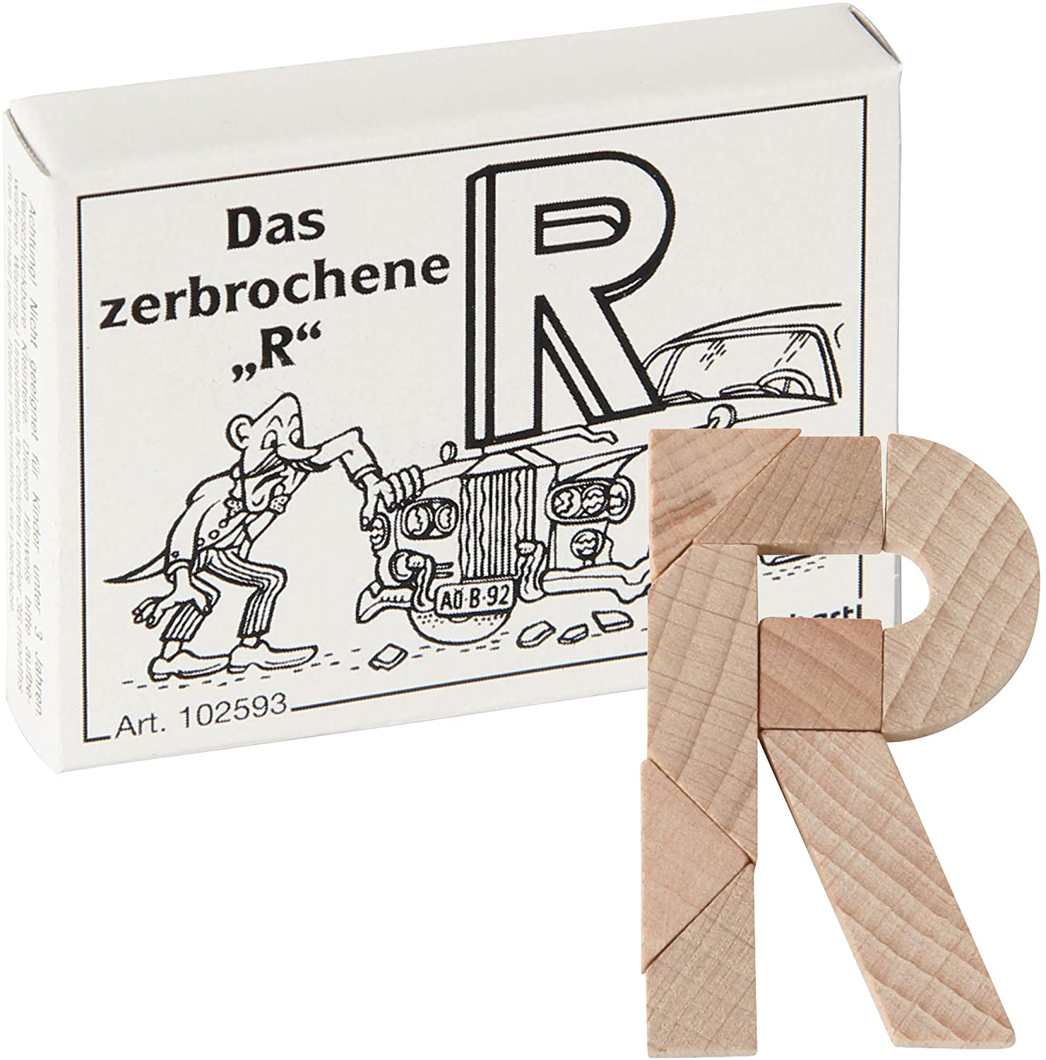 Mini-Holzpuzzle Das zerbrochene R