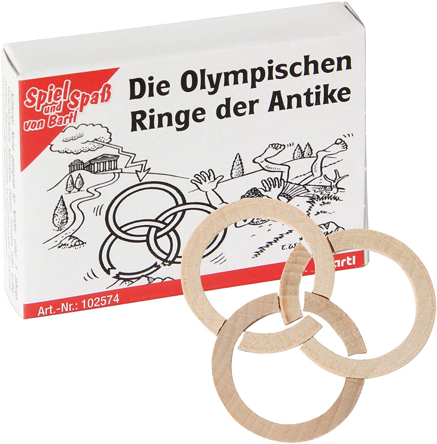 Mini-Holzpuzzle Die olympischen Ringe der Antike