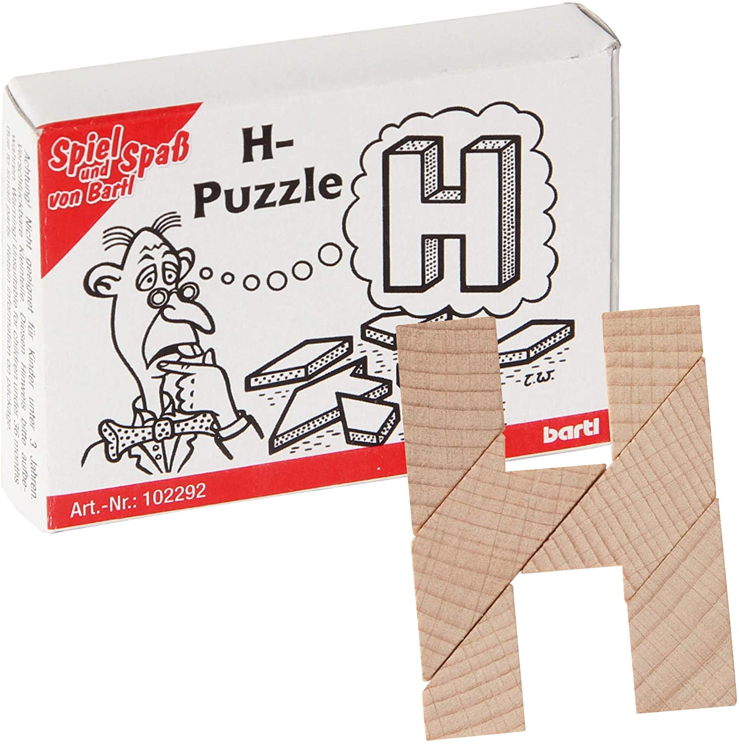 Mini-Holzpuzzle H-Puzzle